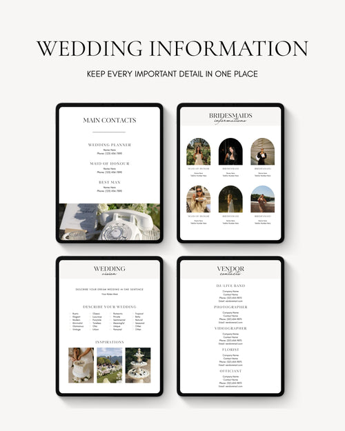 Classic Wedding Binder Template