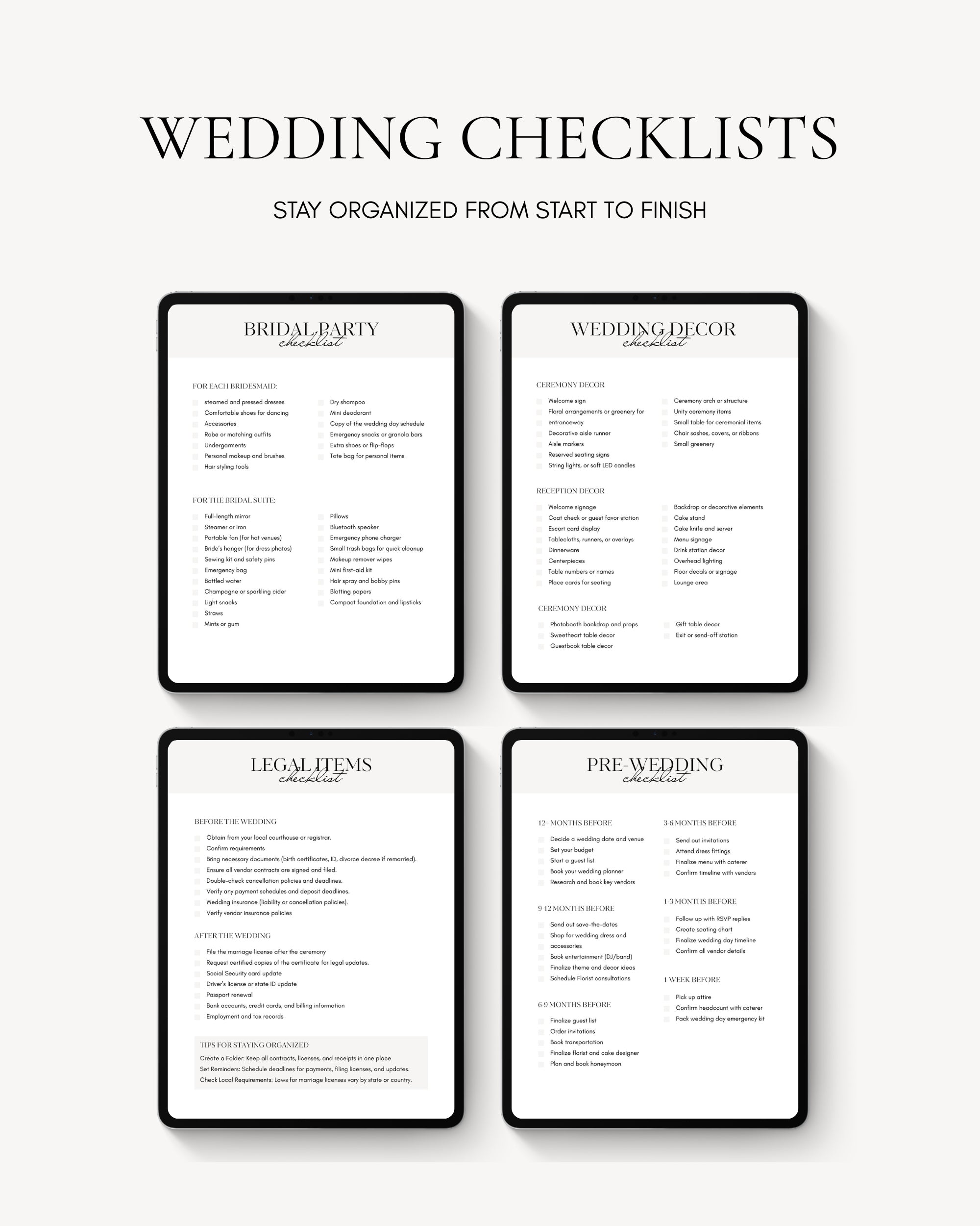 Classic Wedding Binder Template