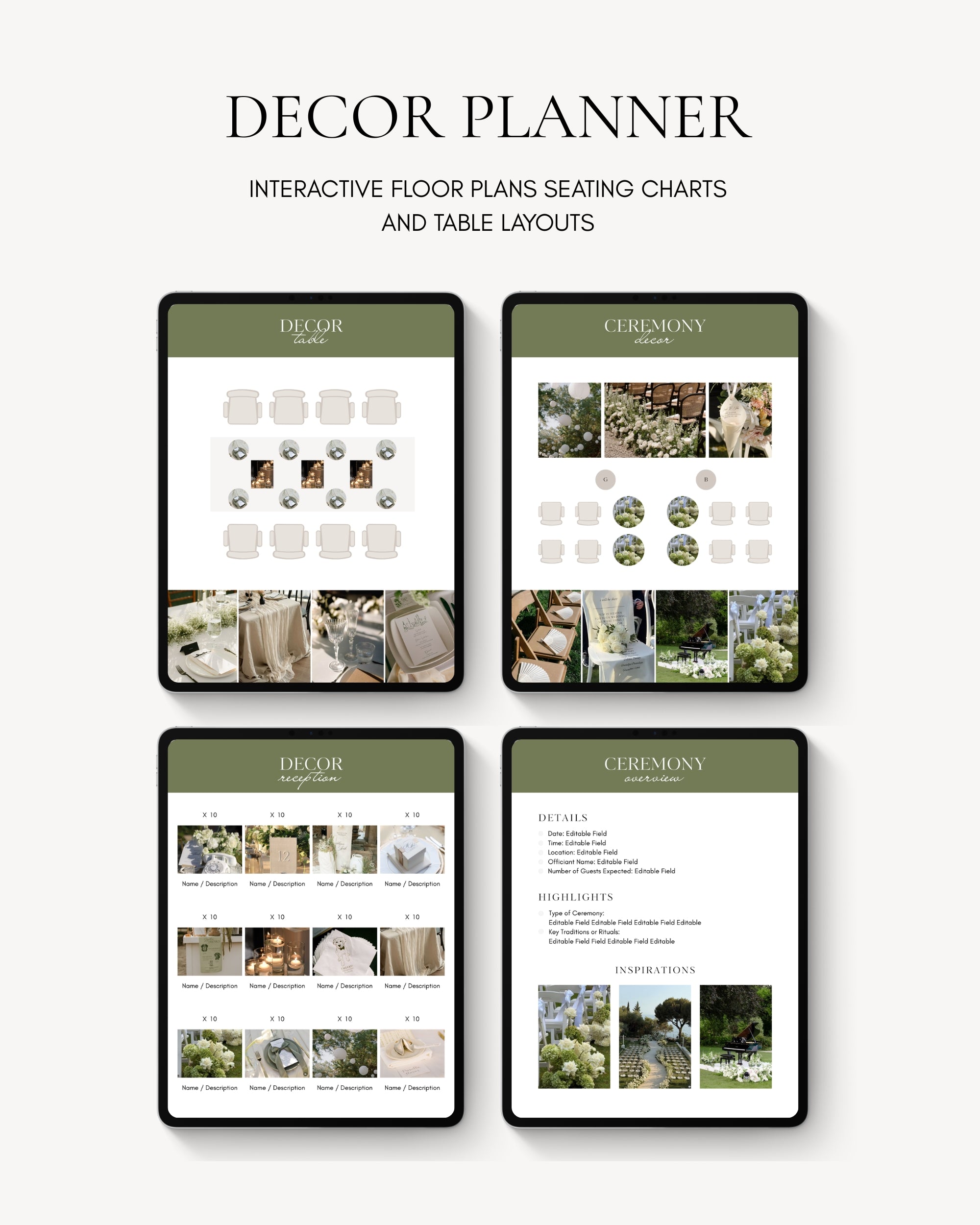 Green Wedding Binder Template