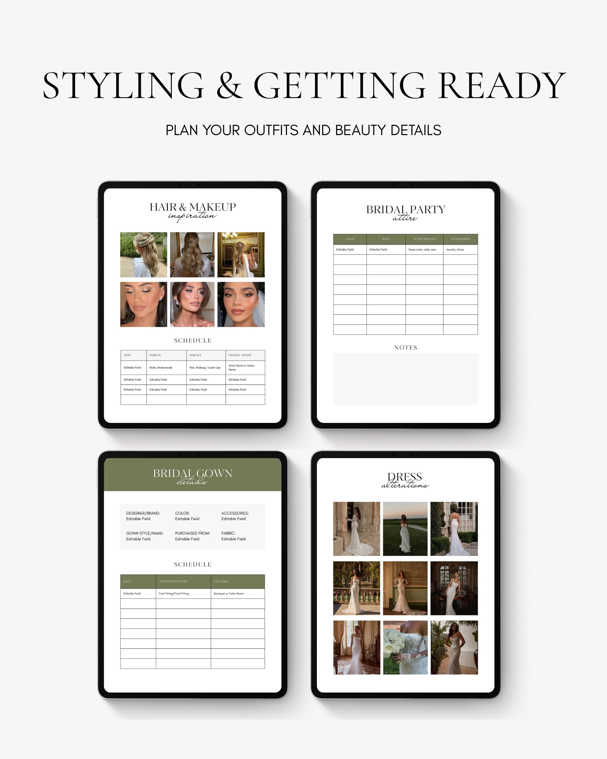 Green Wedding Binder Template