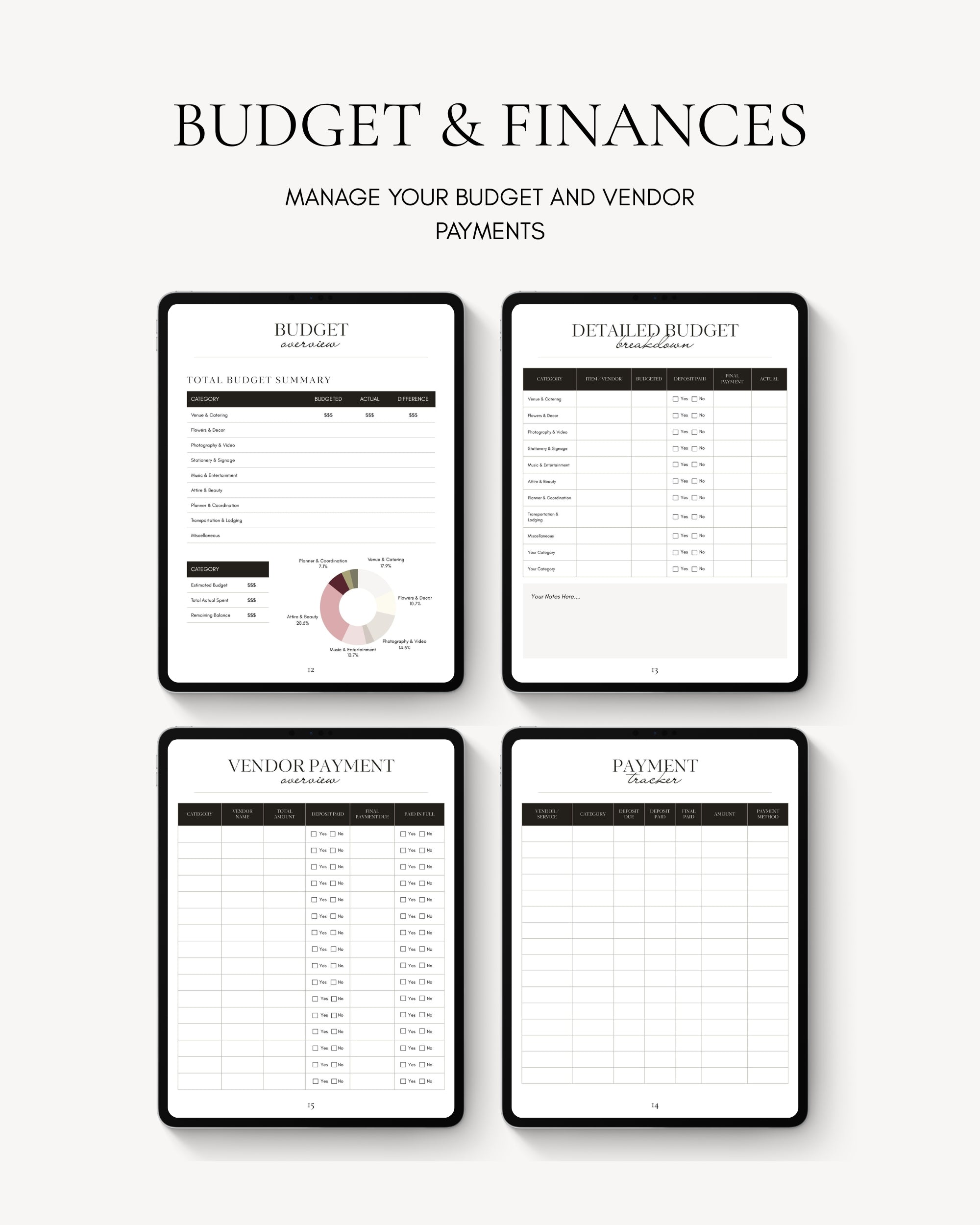 Modern Wedding Binder Template